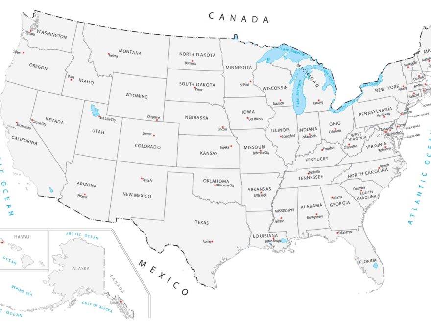 United States Map With Capitals GIS Geography