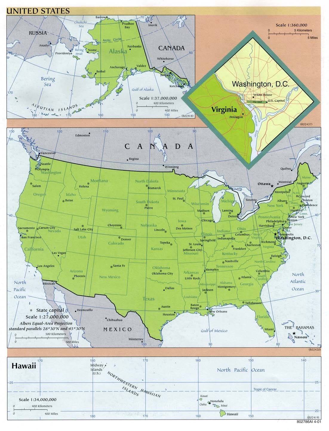 Usa Map In Four Pieces Printable