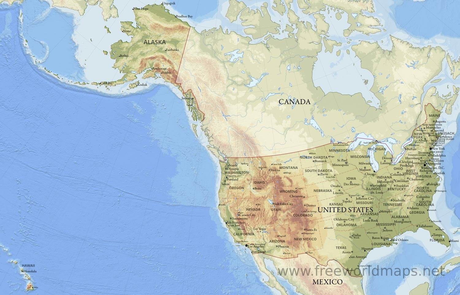 Free Printable Geographical Maps Of Us States