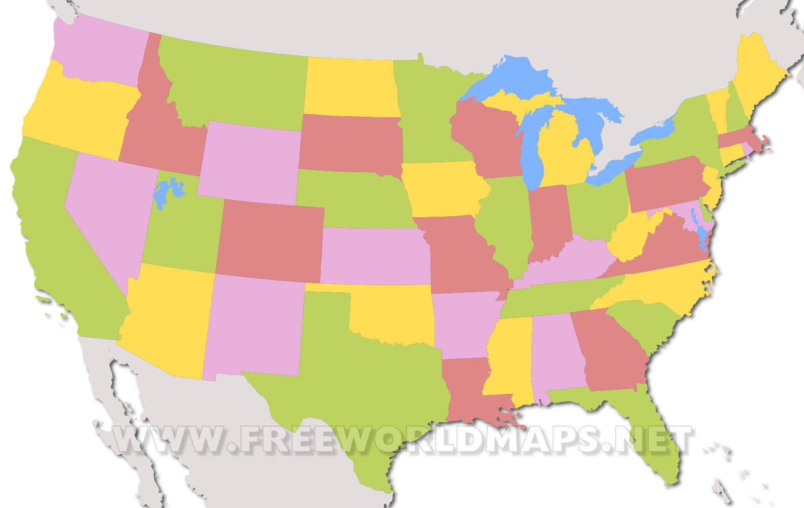 Printable United States Map Unlabeled