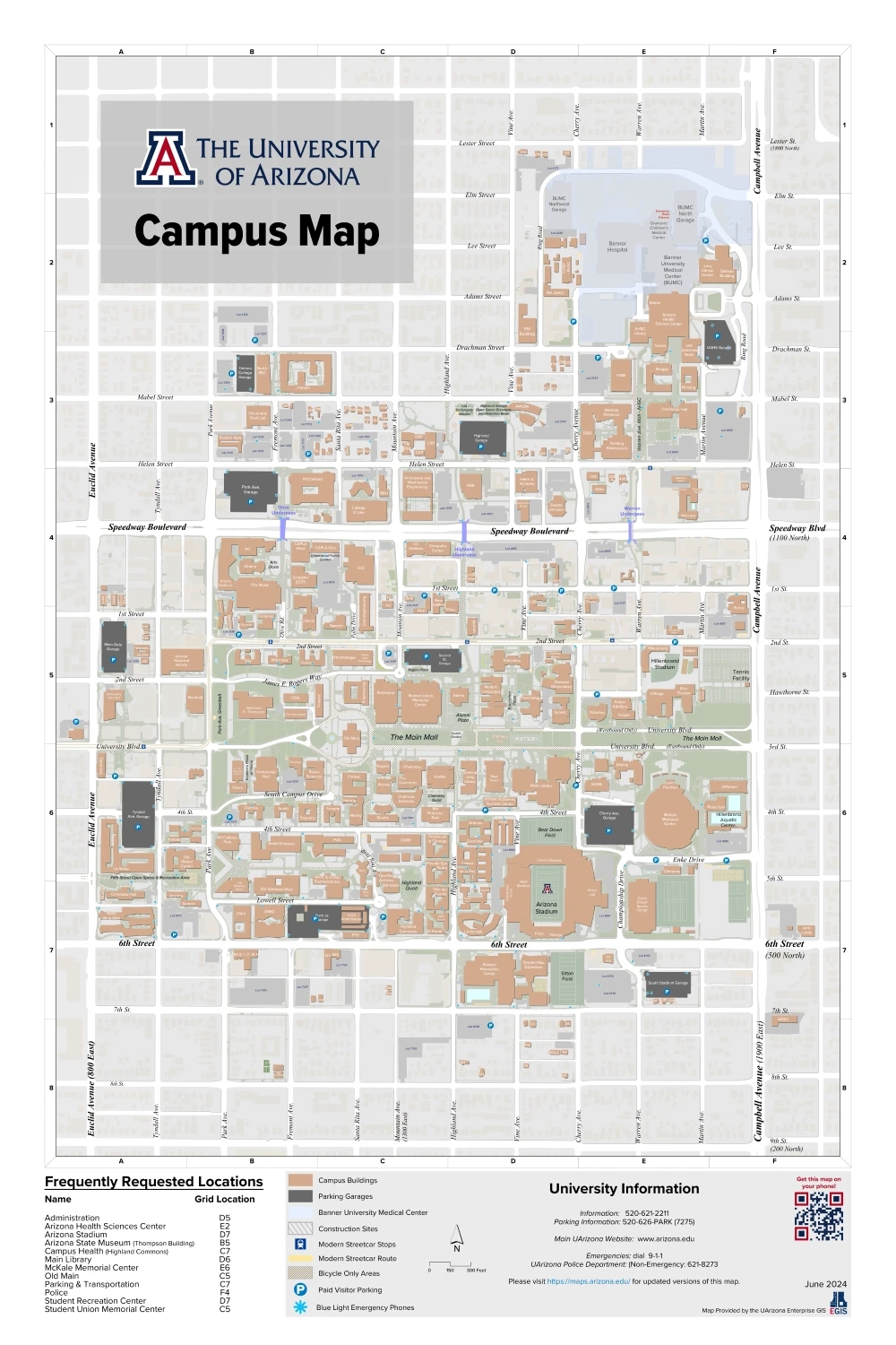 University Of Arizona Campus Map 2025 2024 All Maps
