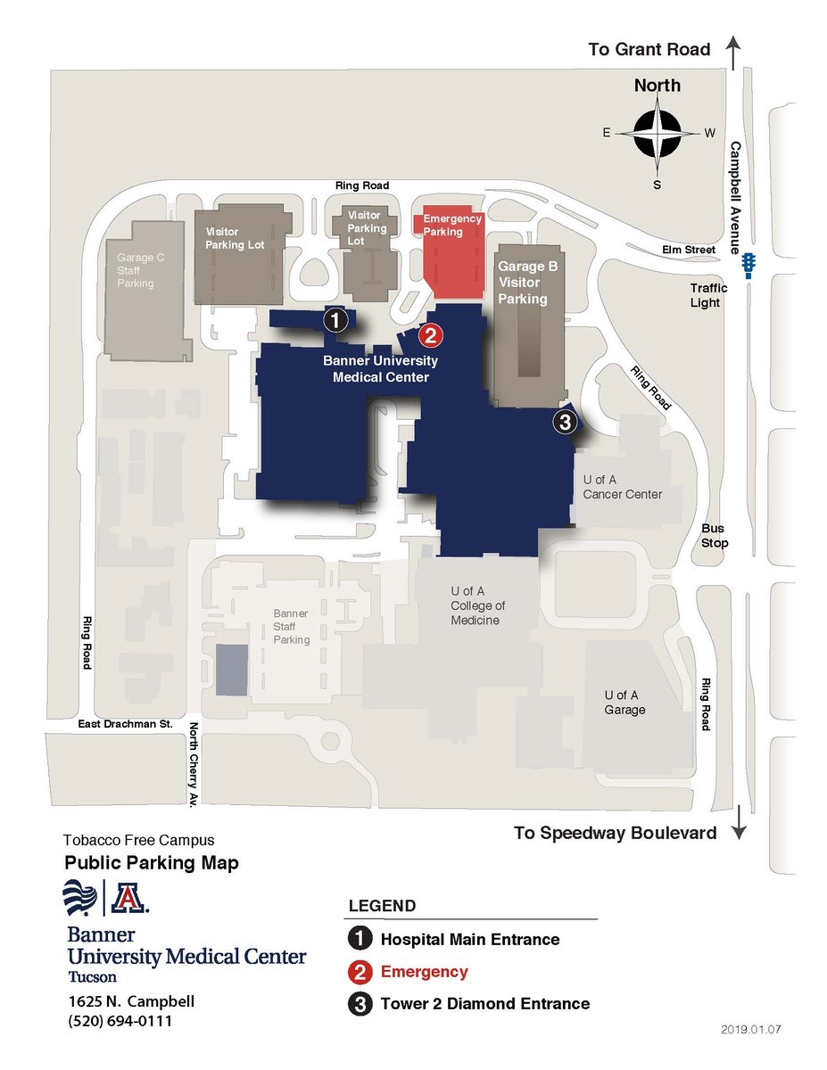 University Of Arizona Department Of Surgery On X We Move To The New Banner hospital Tower In Just 6 Days You May Be Wondering Where Do I Park This Map Is Your