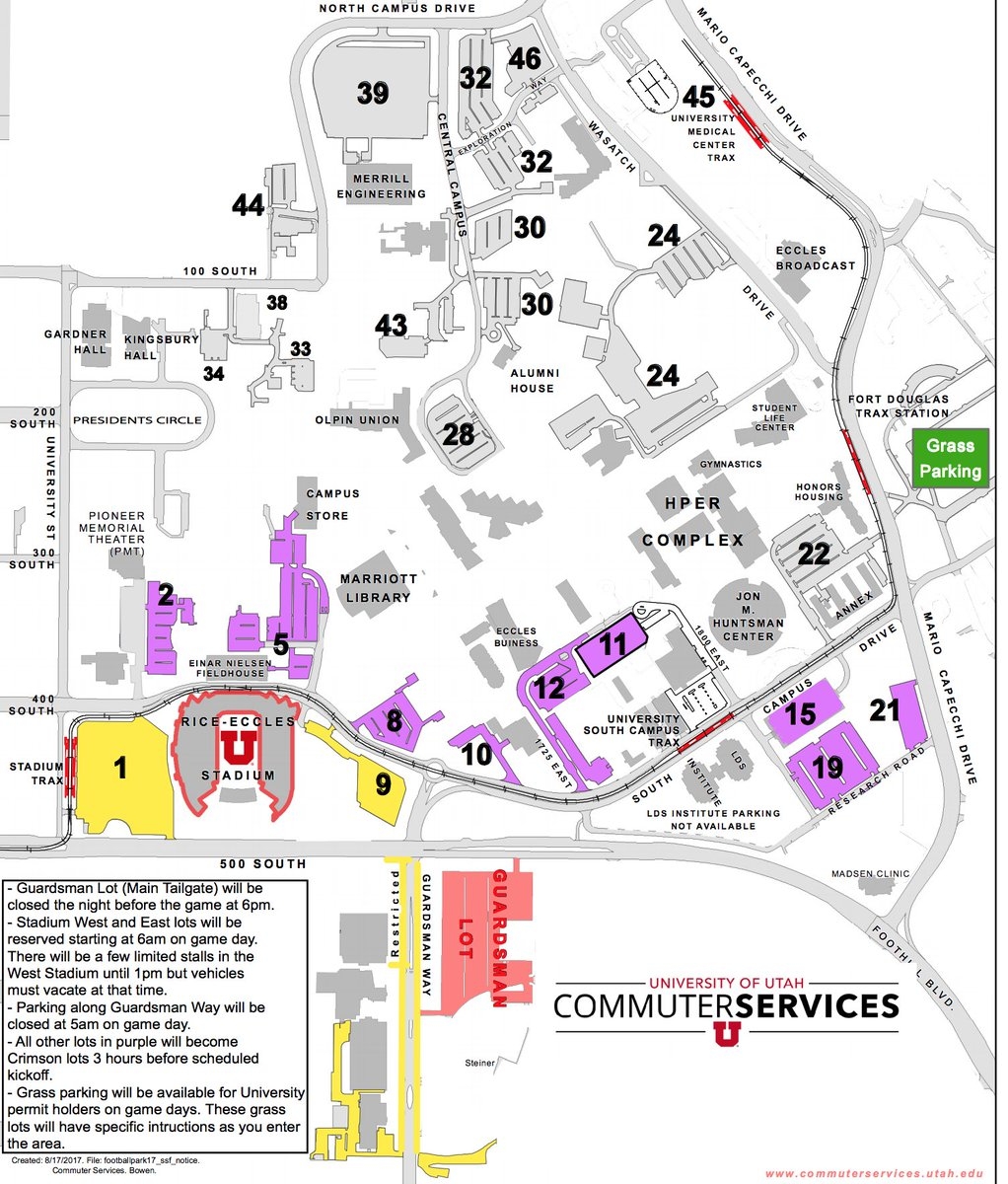 University Of Utah On X Please Note Parking Lot Changes Due To Tomorrow s Utah Football Game Printable Parking Map Https t co uKMaCkqpur Message From Administration Https t co SaLHnzRSEr Https t co SkWJ17WUU4 X