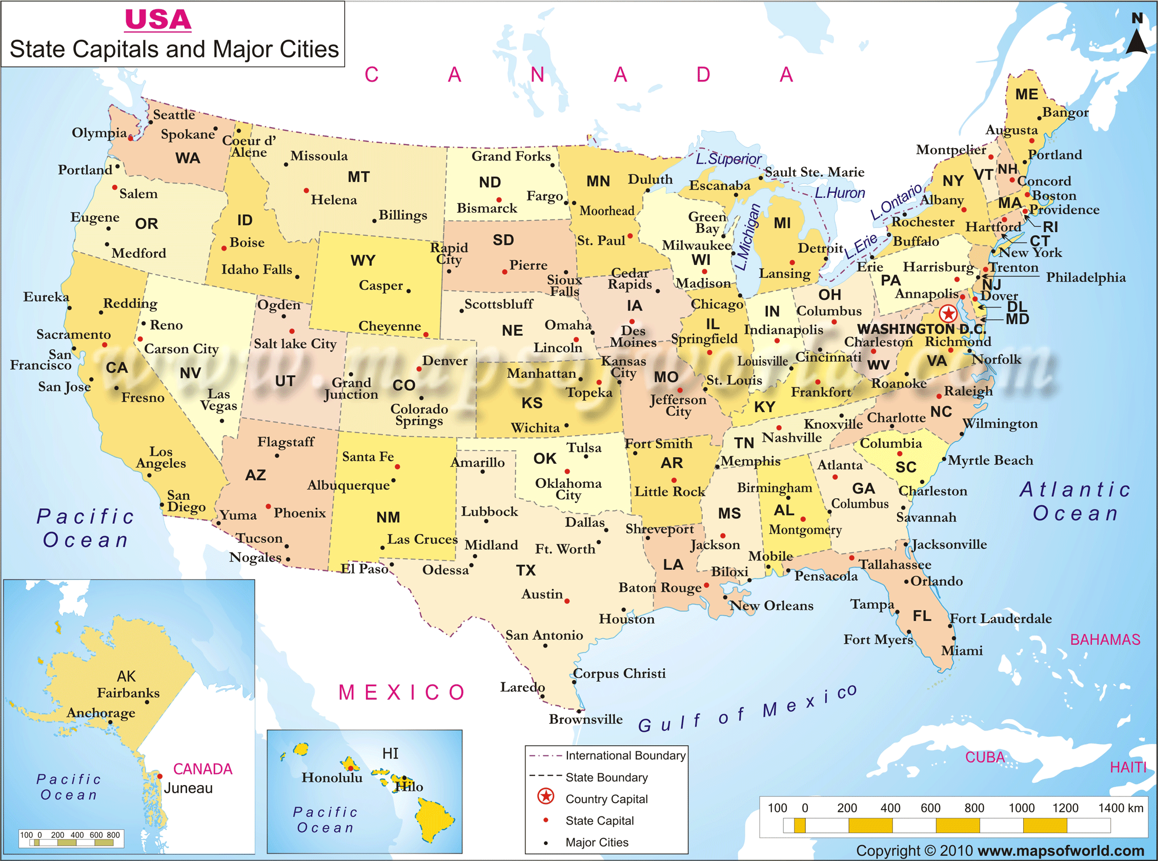 US Map With States And Cities List Of Major Cities Of USA Worksheets Library