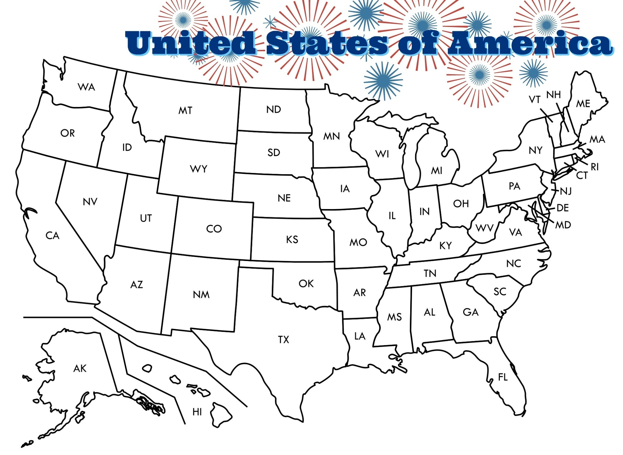 US Maps To Print And Color Includes State Names At Worksheets Library