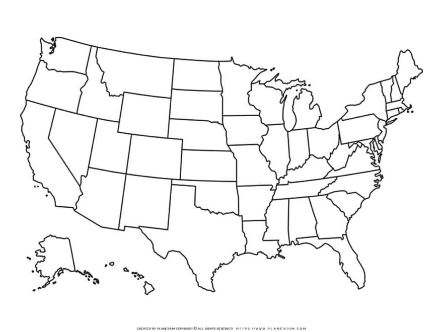 USA Map Coloring Page Planerium Worksheets Library