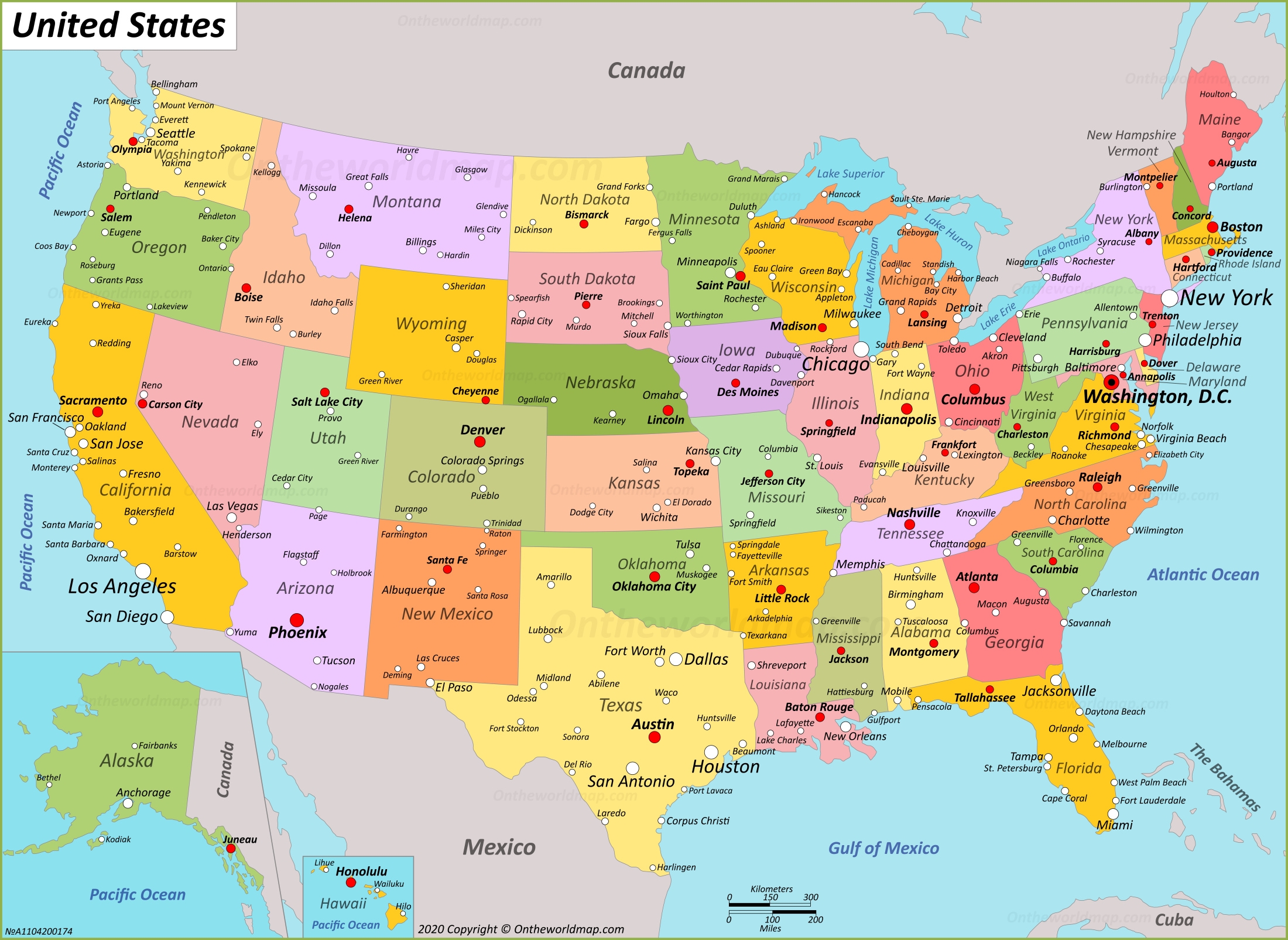 Large Printable United States Map