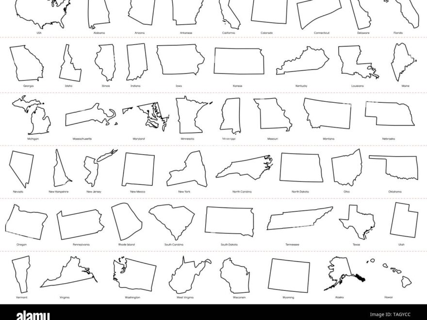 Usa Map Outline Black And White Stock Photos Images Alamy