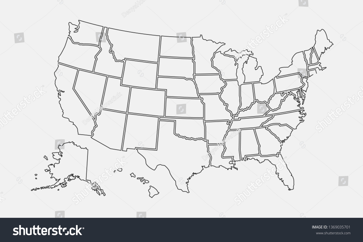 Blank Map Of Usa Printable Free