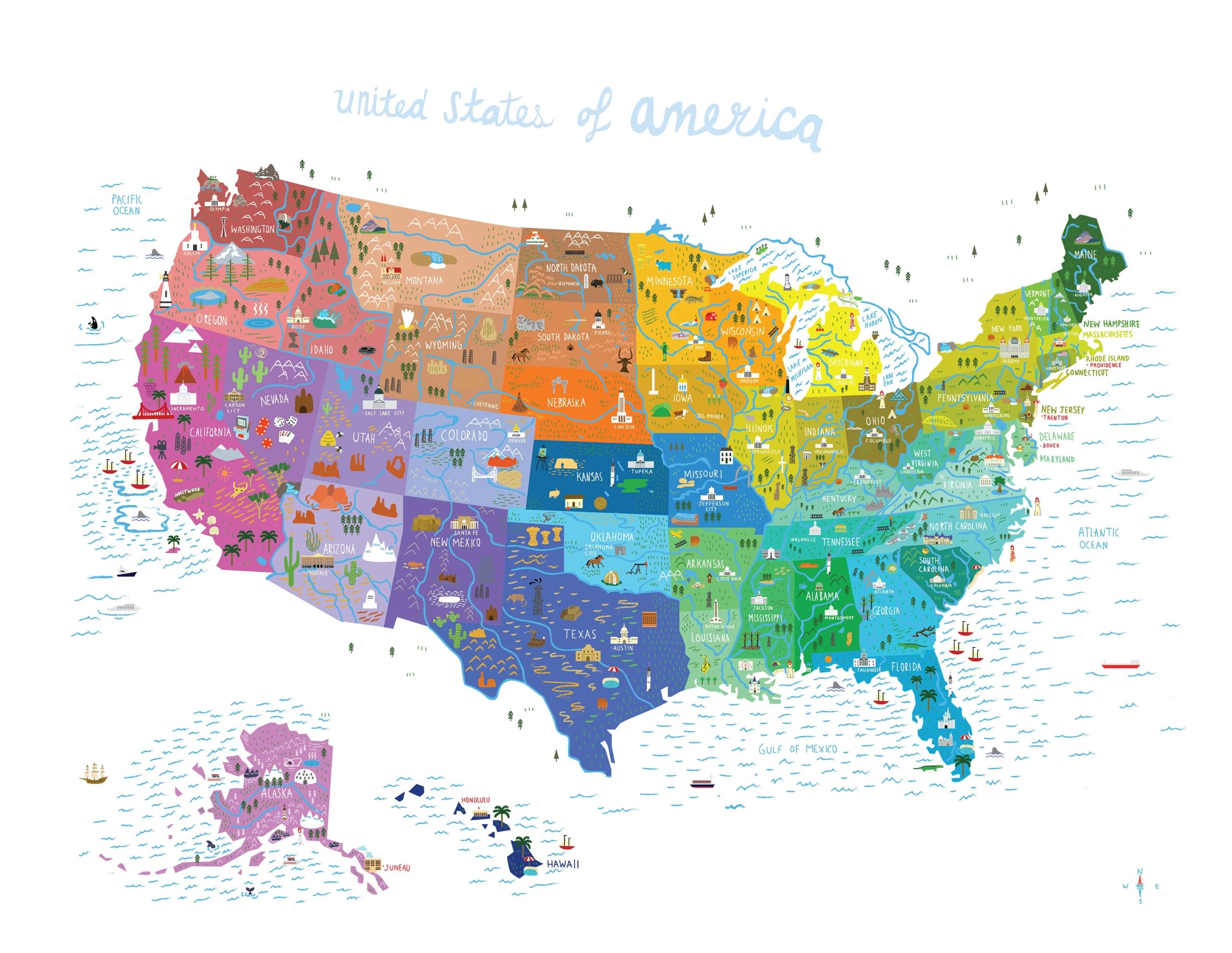 Printable 8x10 United States Map