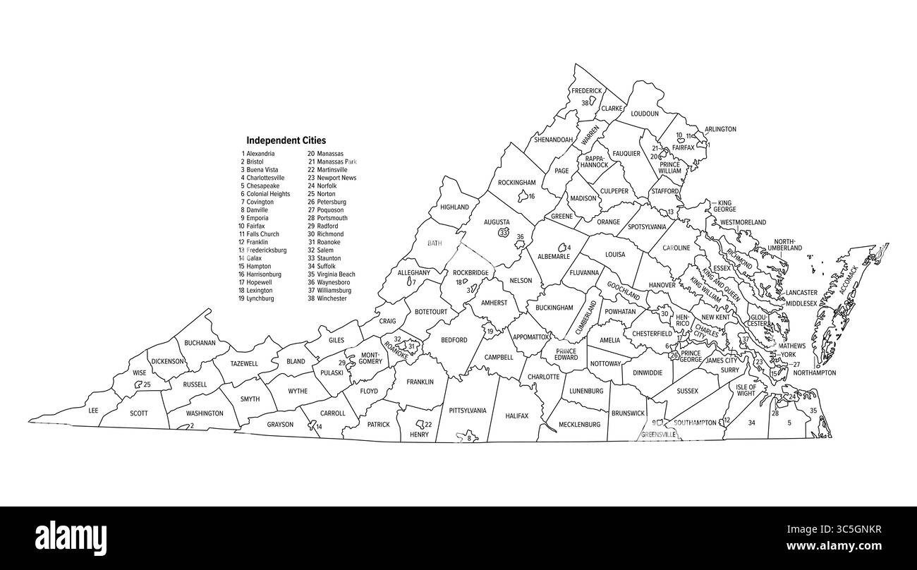 Printable Va County Map