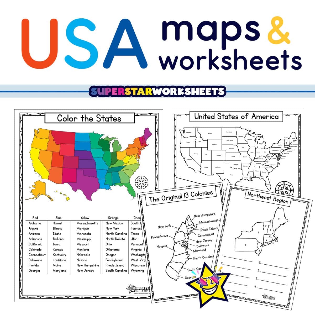 Blank Printable United States Map Worksheets