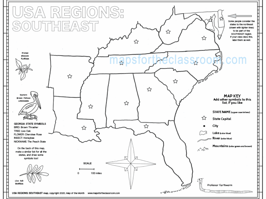 USA Regions Southeast Worksheets Library