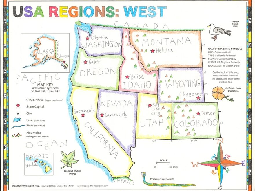 USA Regions West Maps For The Classroom