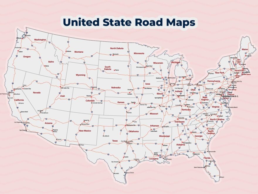 USA Road Map Worksheets Library