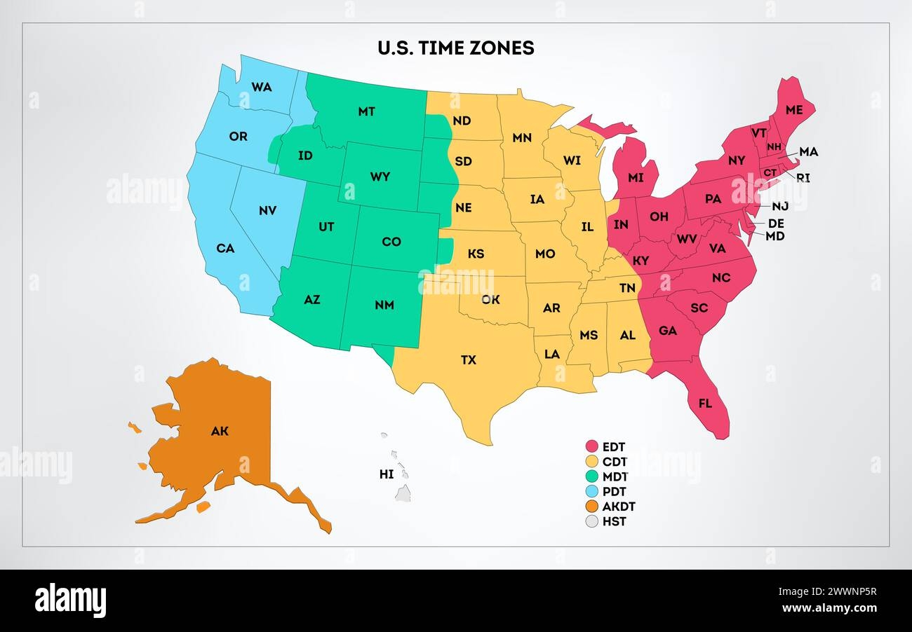 Time Zone Map North America Printable