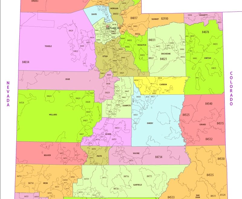 Utah County Zip Codes Map