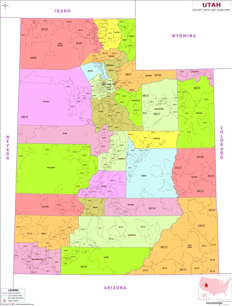 Utah County Zip Codes Map