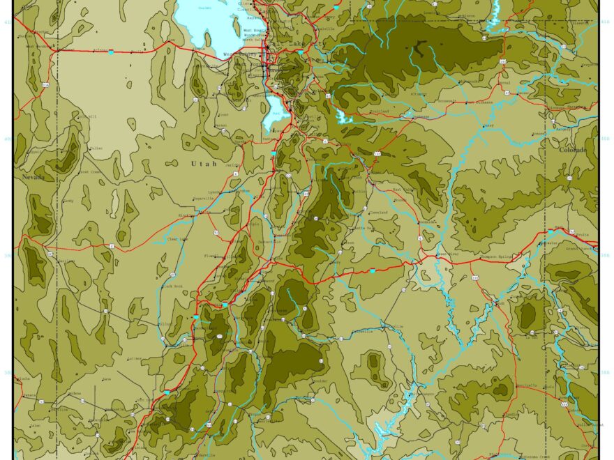 Utah Elevation Map