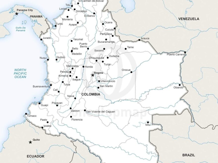 Vector Map Of Colombia Political One Stop Map