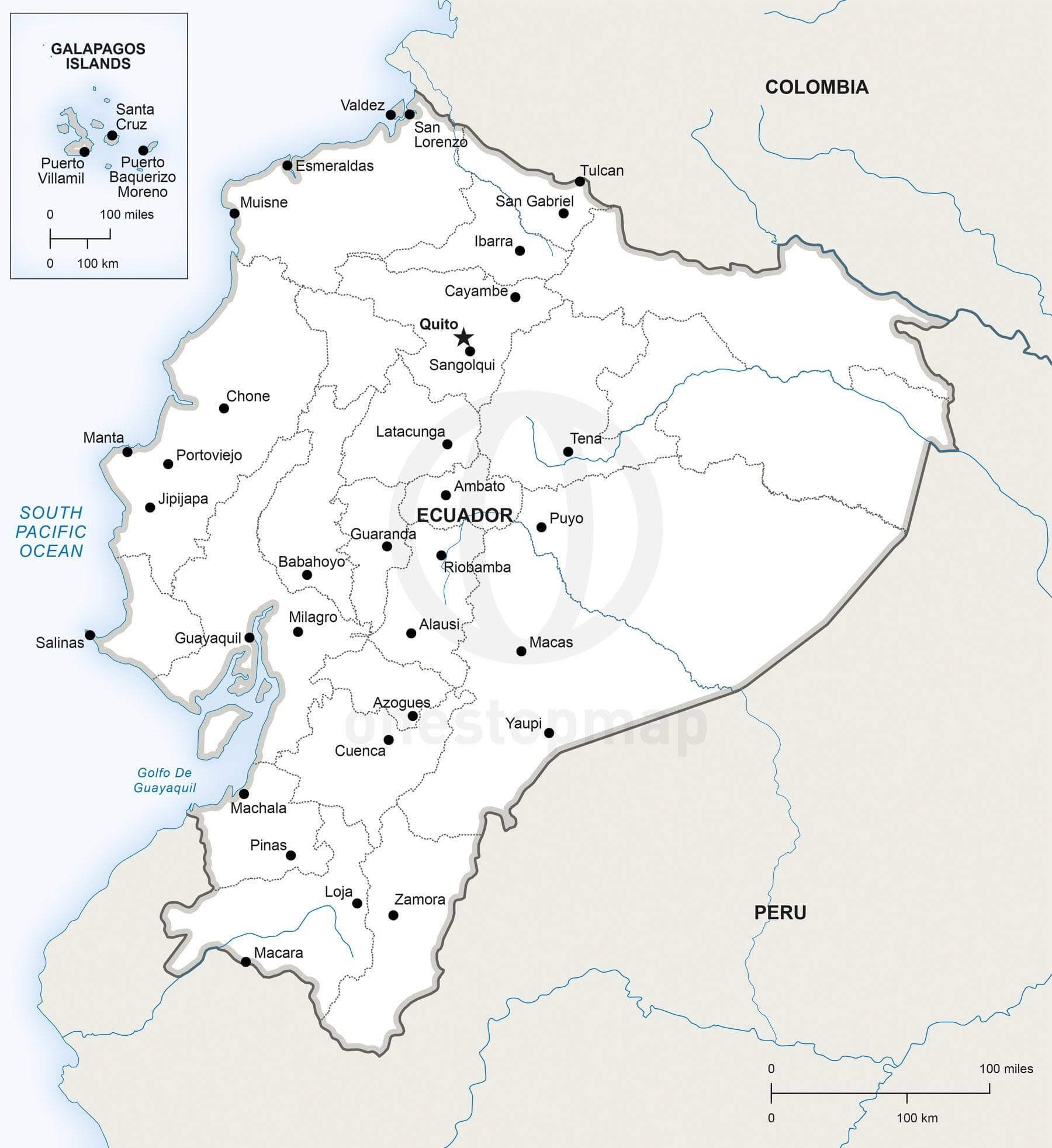  Vector Map Of Ecuador Political One Stop Map