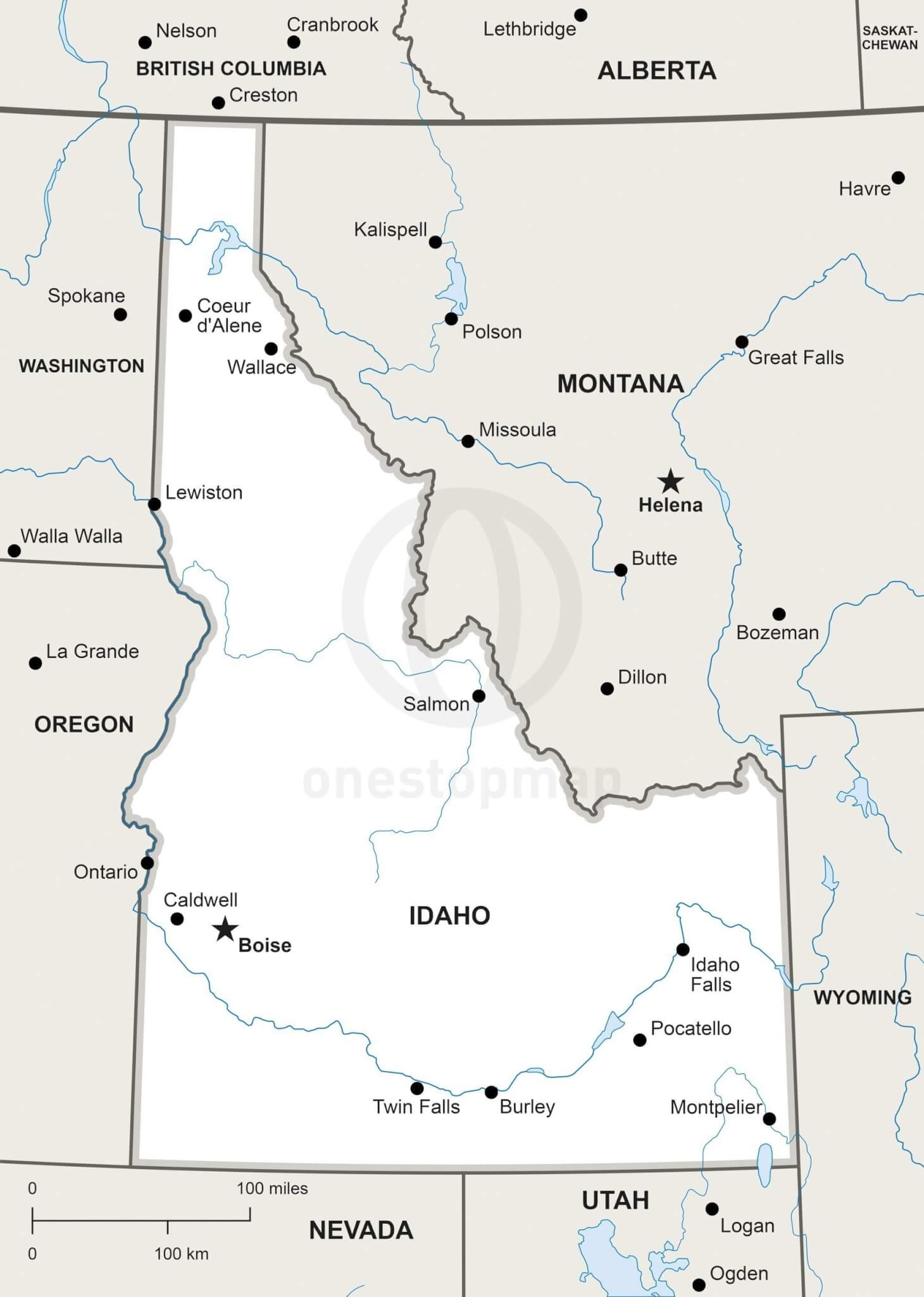 Idaho State Map Printable