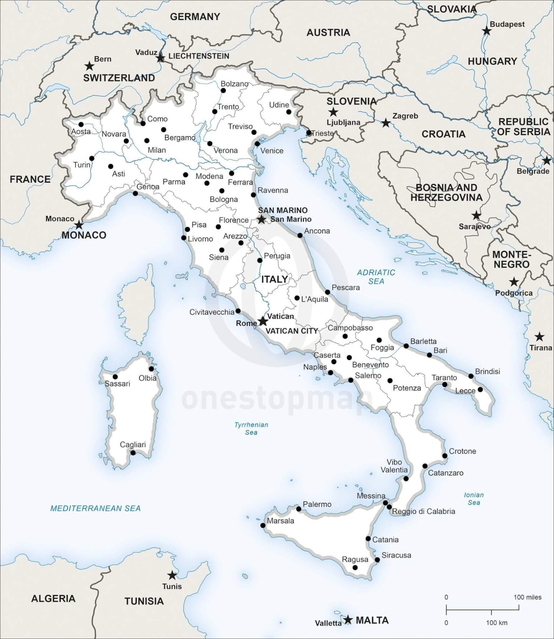 City Map Of Italy Printable