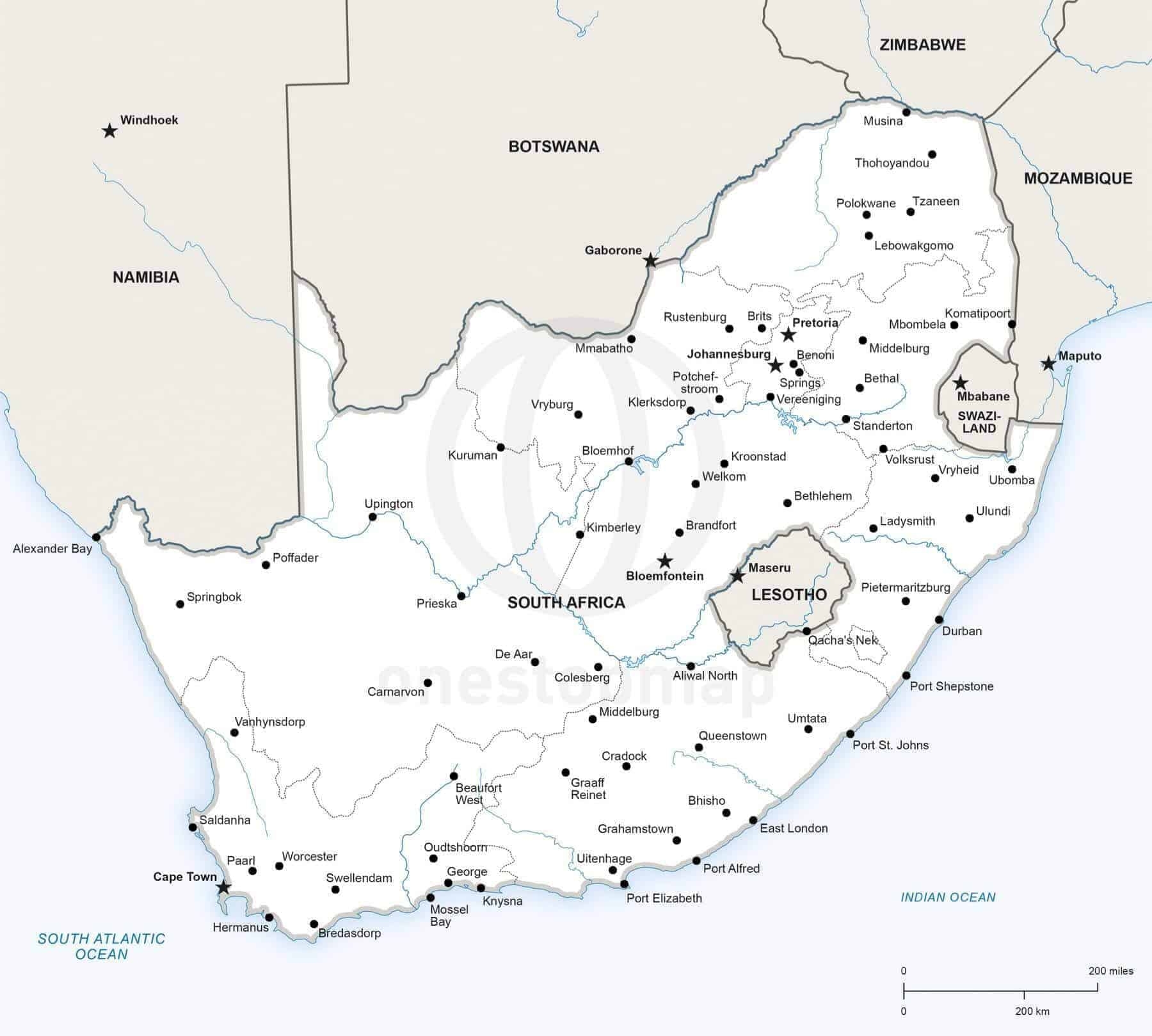 Printable Map South Africa Printable Map South Africa