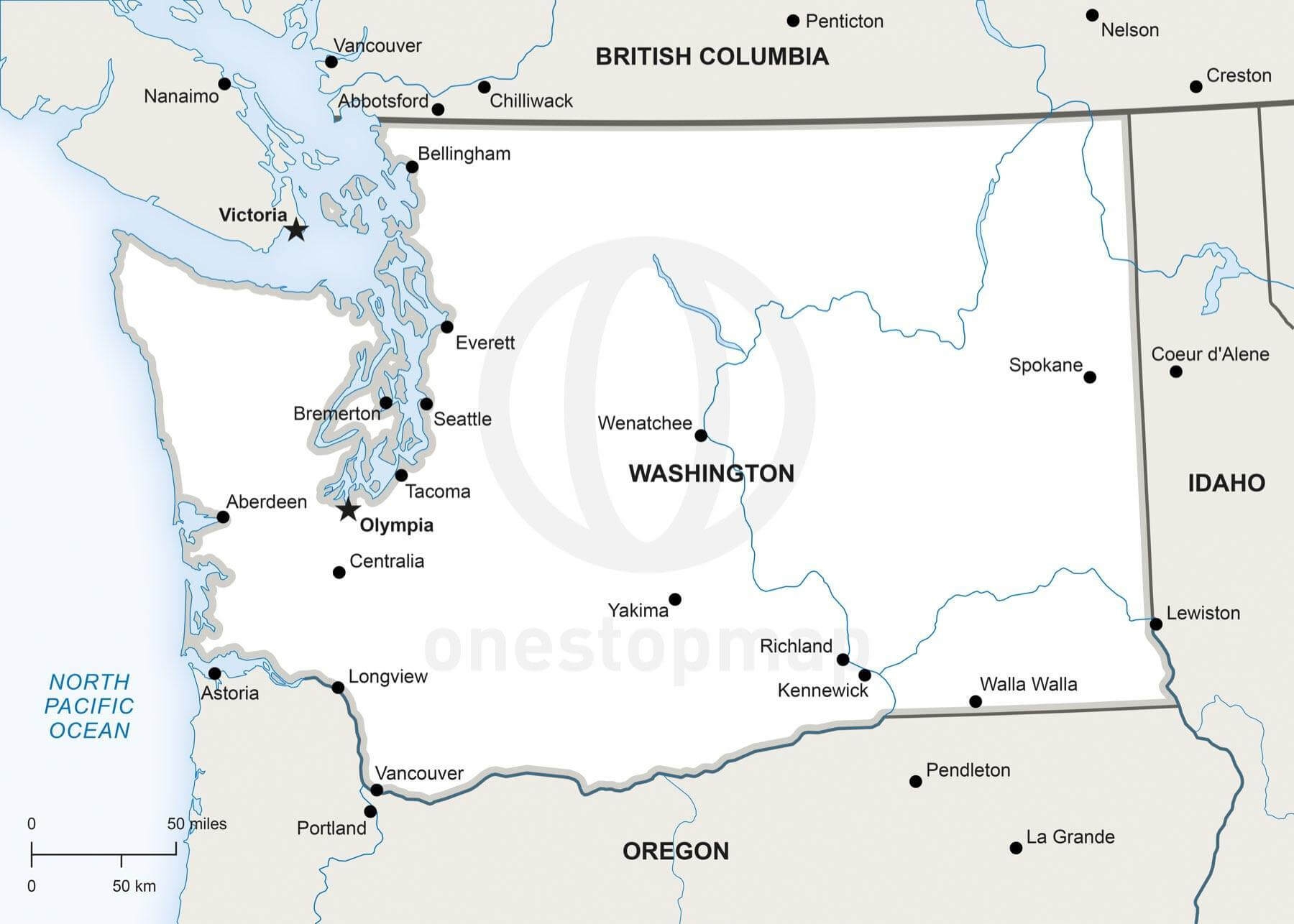Free Printable Washington State Map