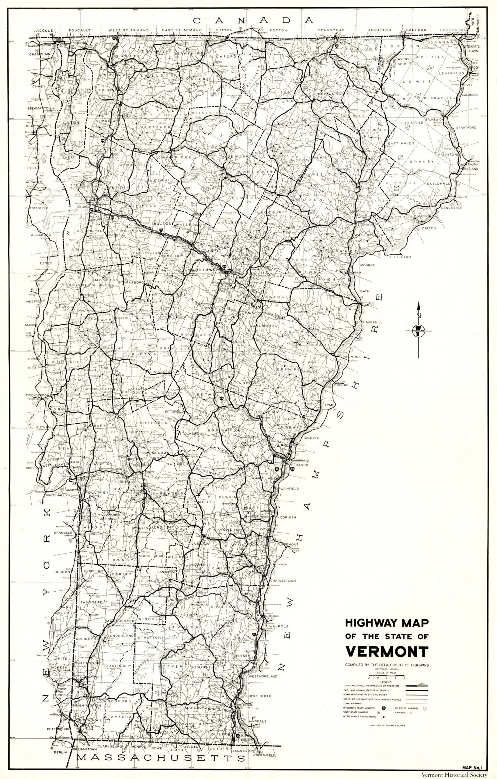 Printable Vermont Road Map