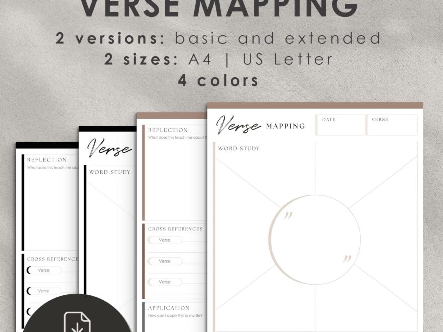 Verse Mapping Template For Bible Study Printable And Digital A4 US Letter Etsy