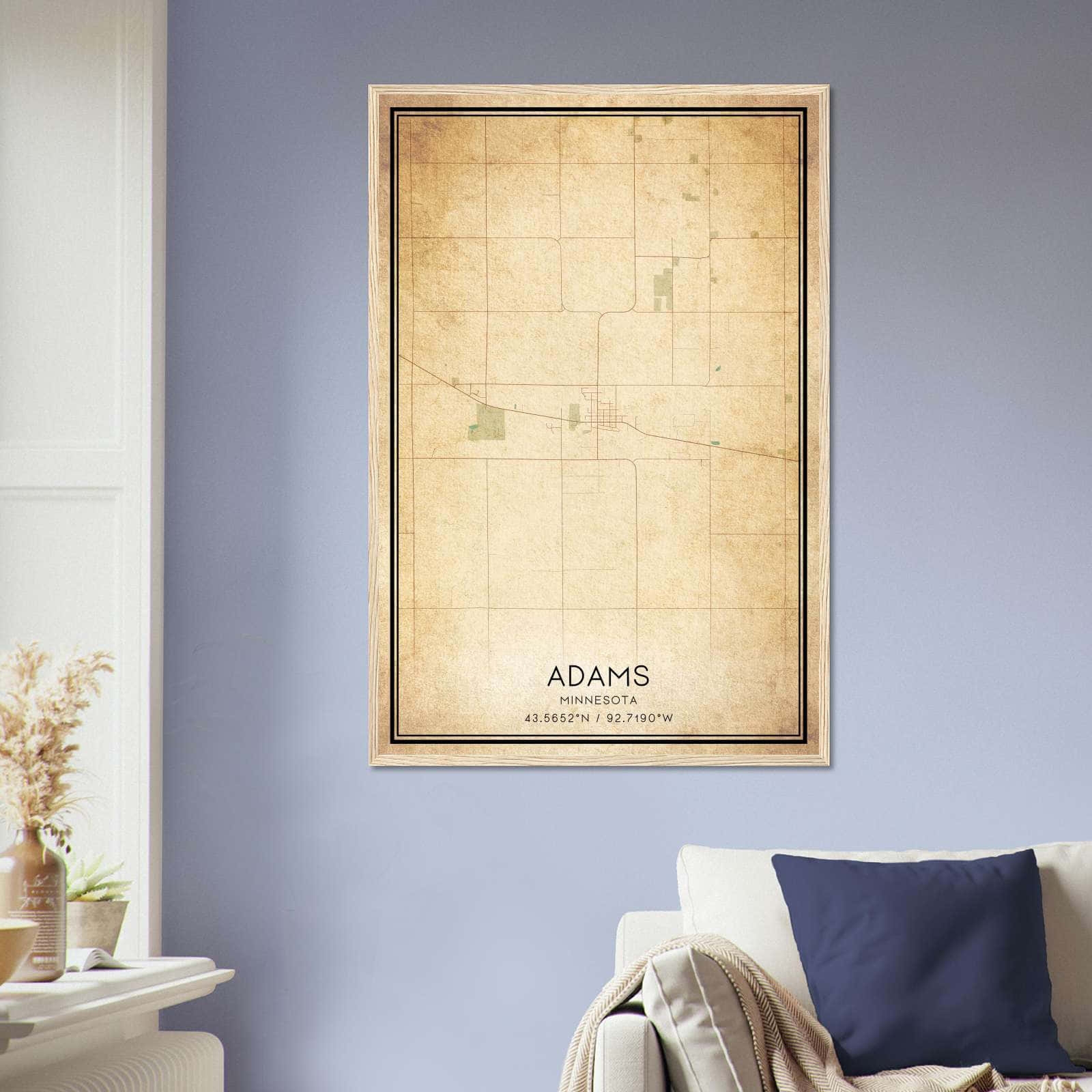 Adams Printable Map Of Mn