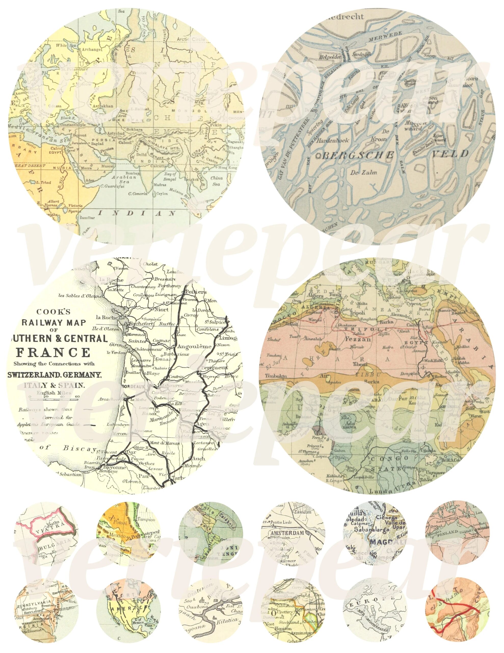 Round World Map Printable