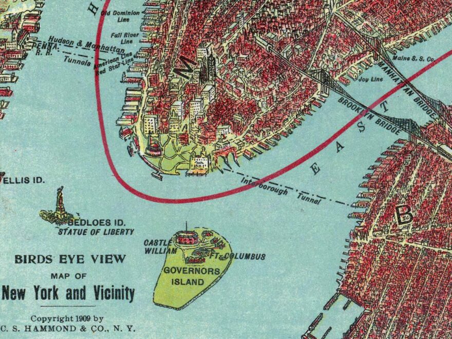 Vintage Map Of New York City 1909 Examining And Exploring New York City Historical Blog