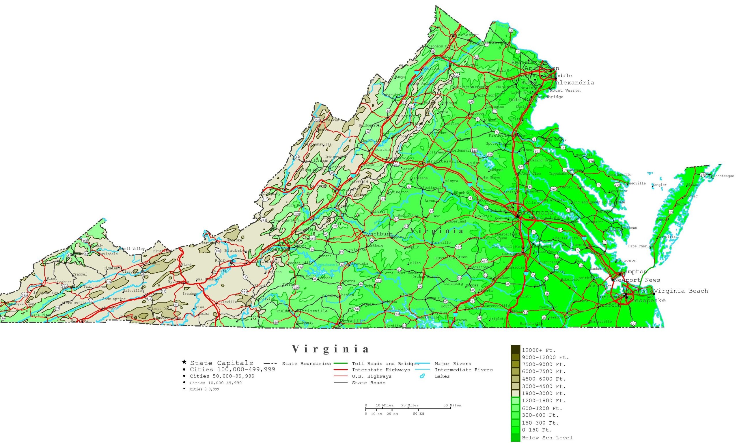 Virginia State Map Printable