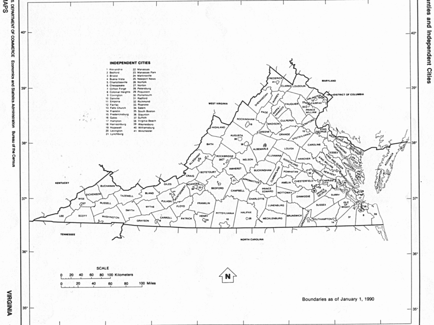 Virginia Free Map
