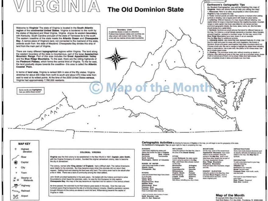 Virginia Map Maps For The Classroom