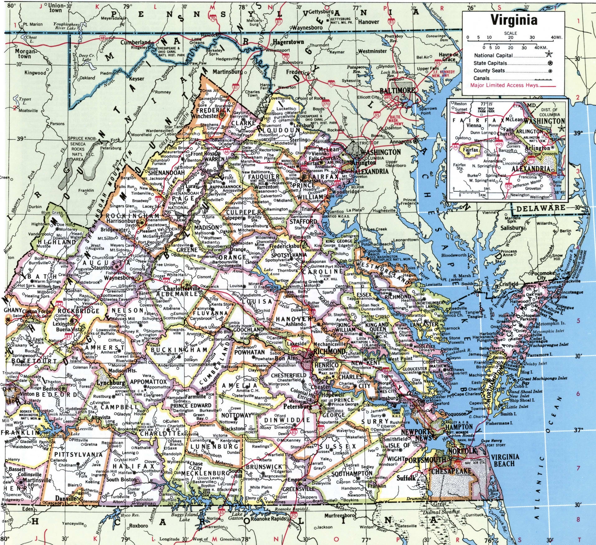 Virginia Map With Counties Free Printable Map Of Virginia Counties And Cities