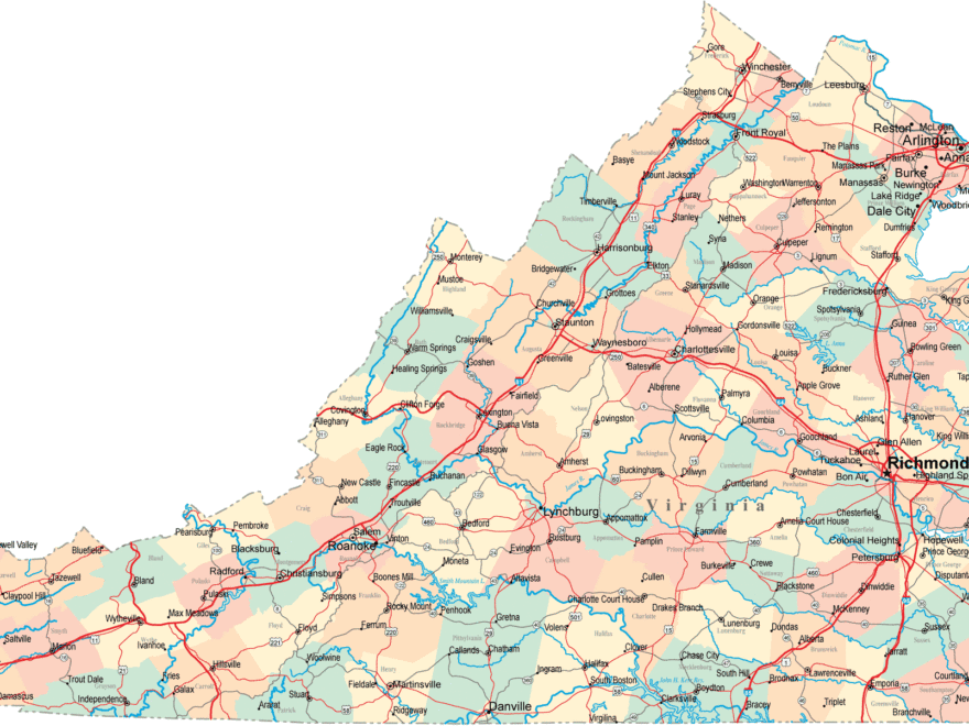 Virginia Road Map VA Road Map Virginia Highway Map