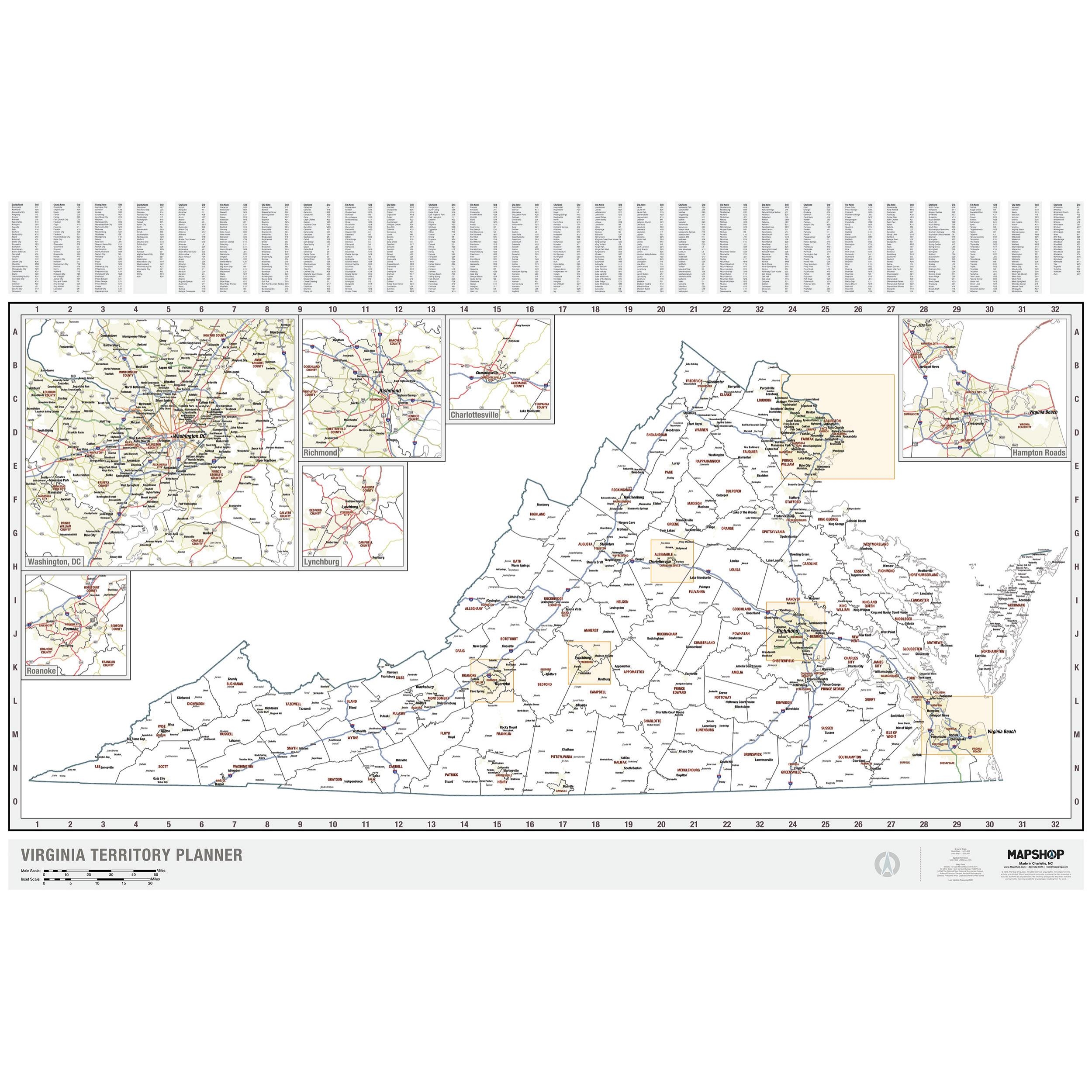 Virginia Territory Planner Wall Map By MapShop The Map Shop Virginia Territory Planner Wall Map By MapShop The Map Shop