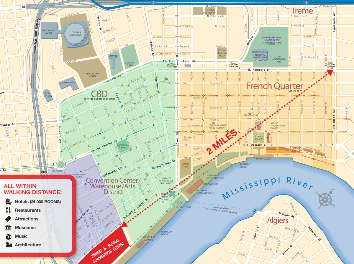 New Orleans Downtown Map Printable
