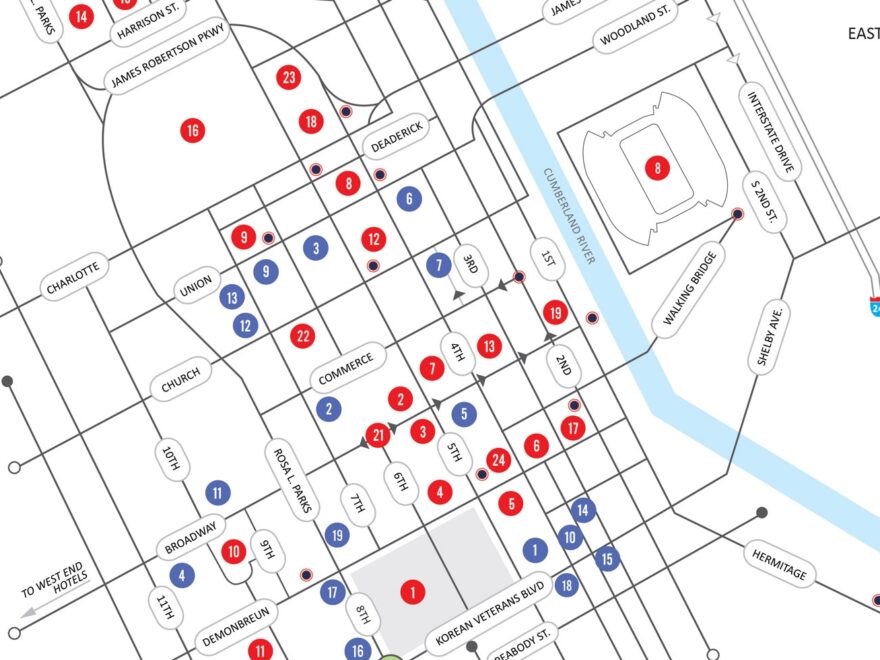 Walking Map Nashvillemusiccitycenter