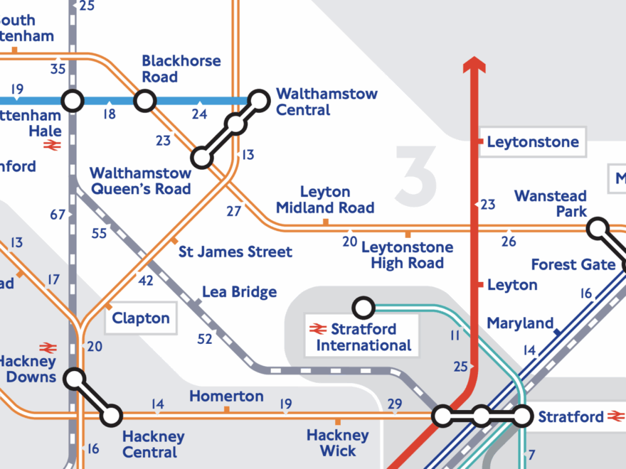Walking Tube Map Extended Mapping London