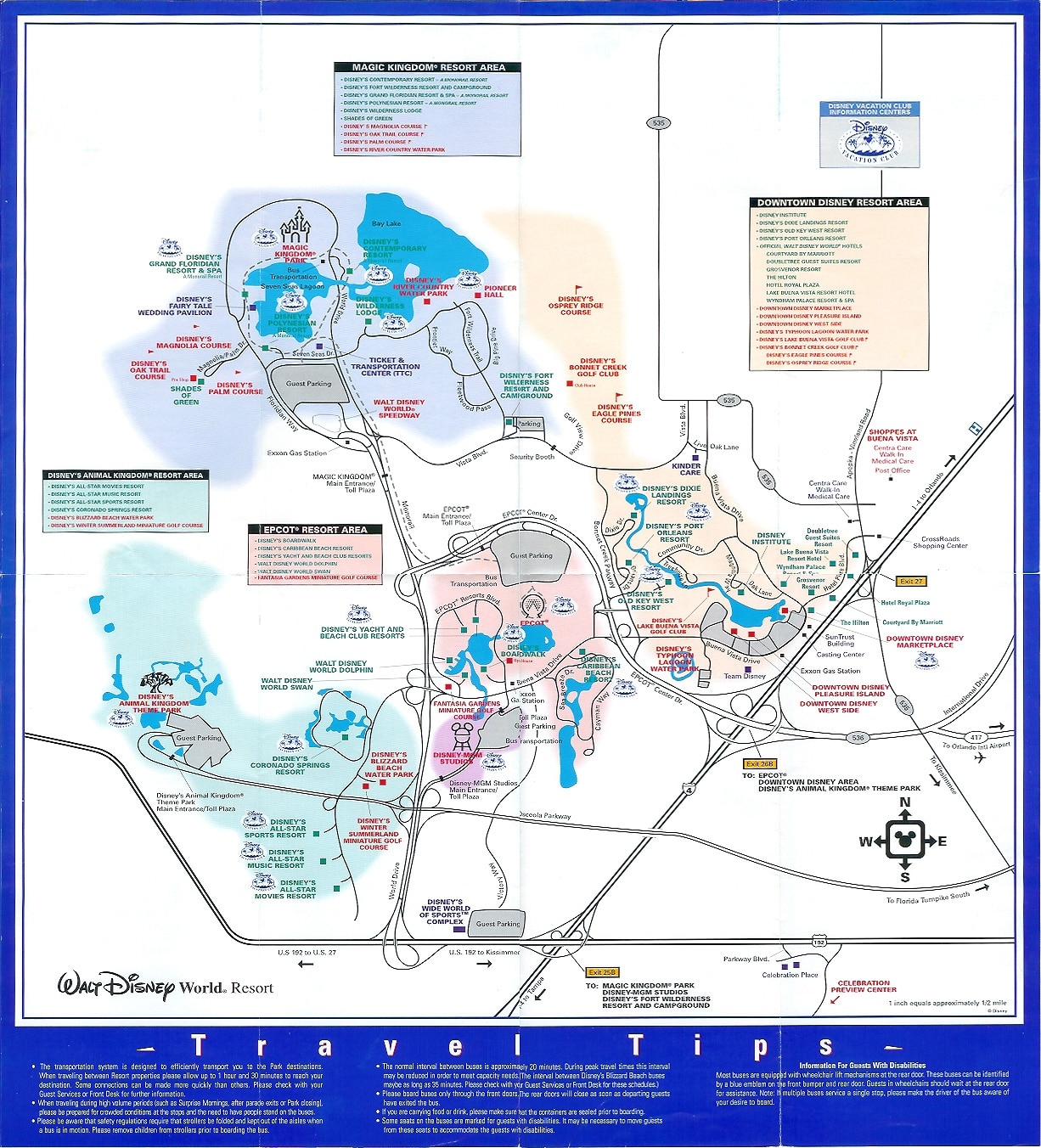 Printable Disney Maps Theme Park Walt