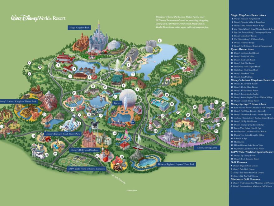 Walt Disney World Map Orlando Ontheworldmap