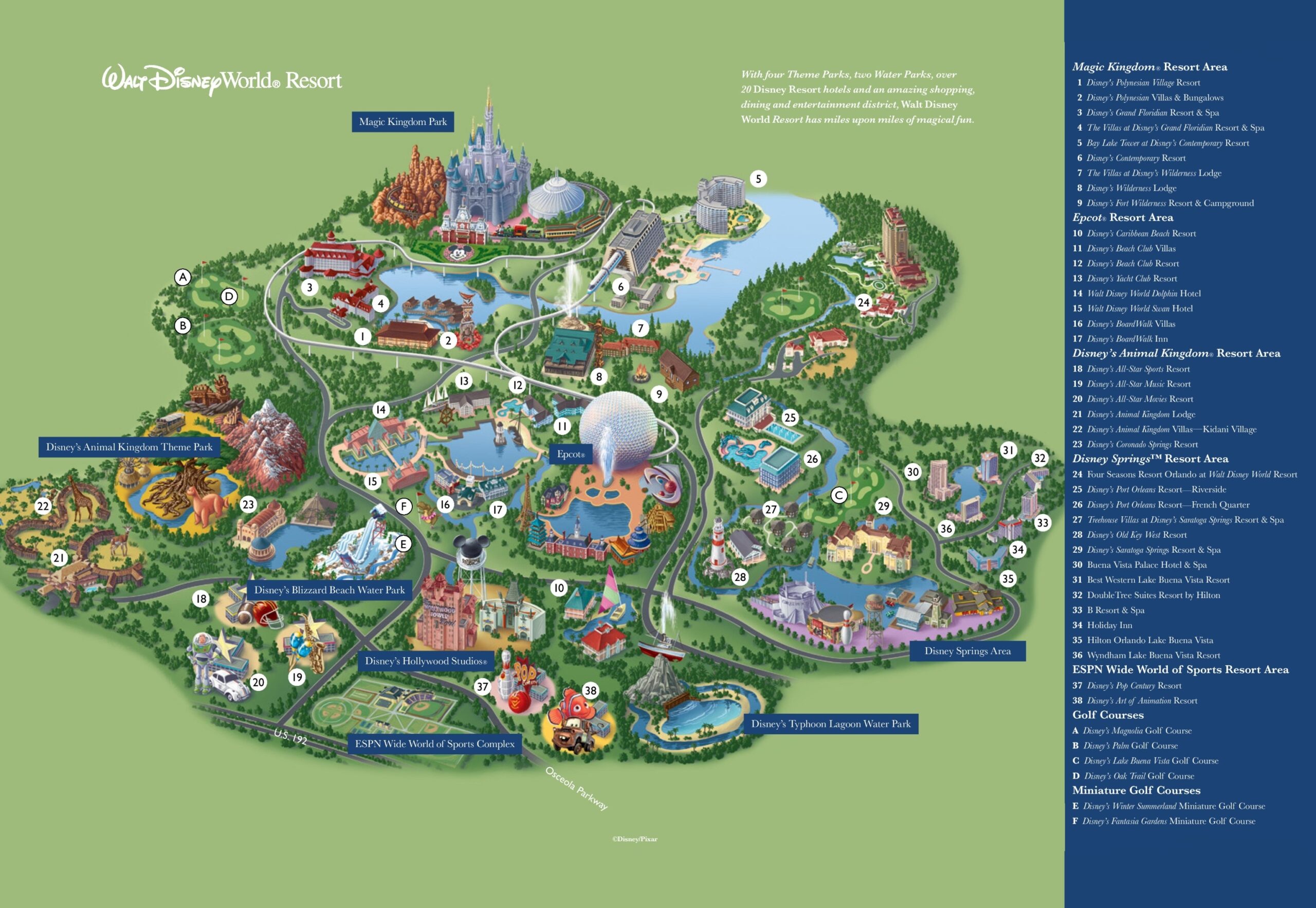 Walt Disney World Map Orlando Ontheworldmap