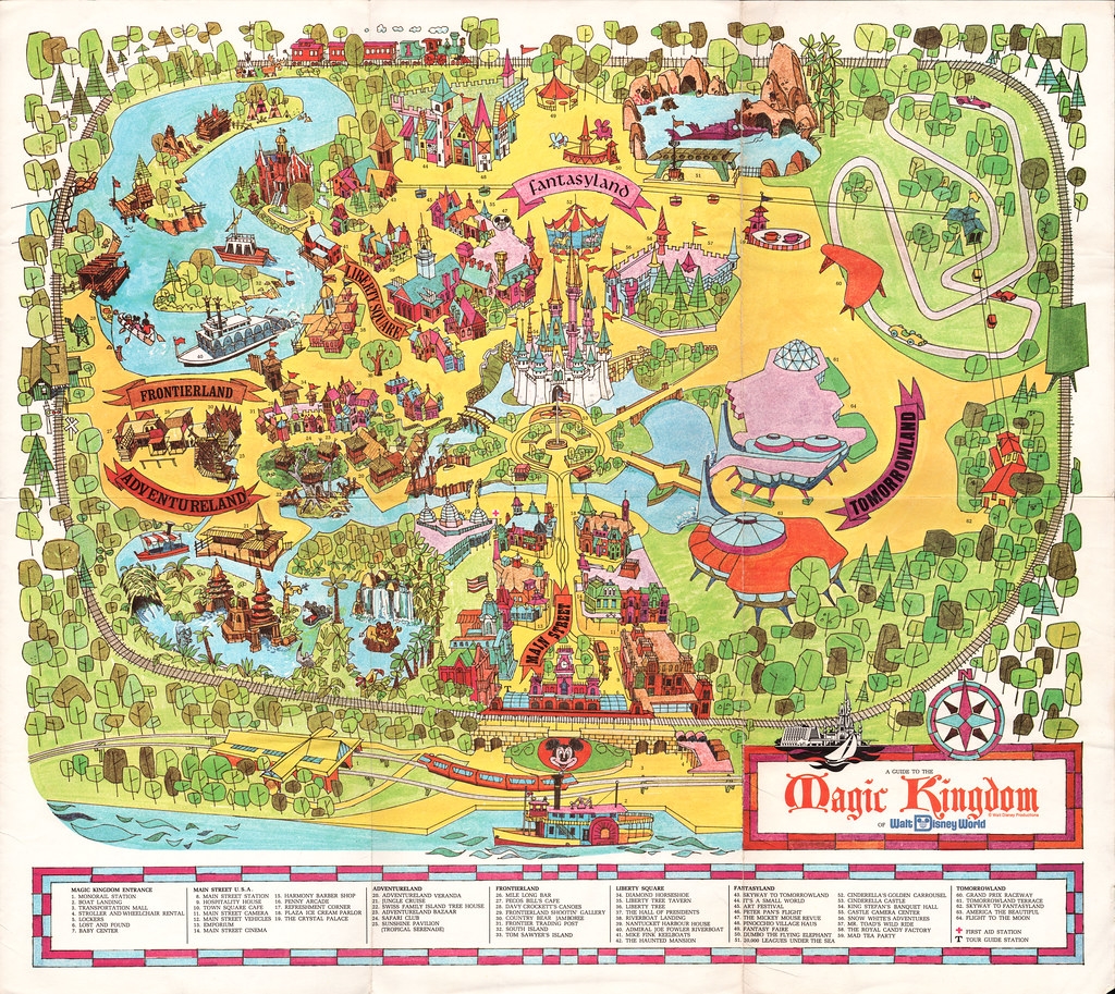 Walt Disney World Souvenir Park Map Orlando Florida 19 Flickr Worksheets Library