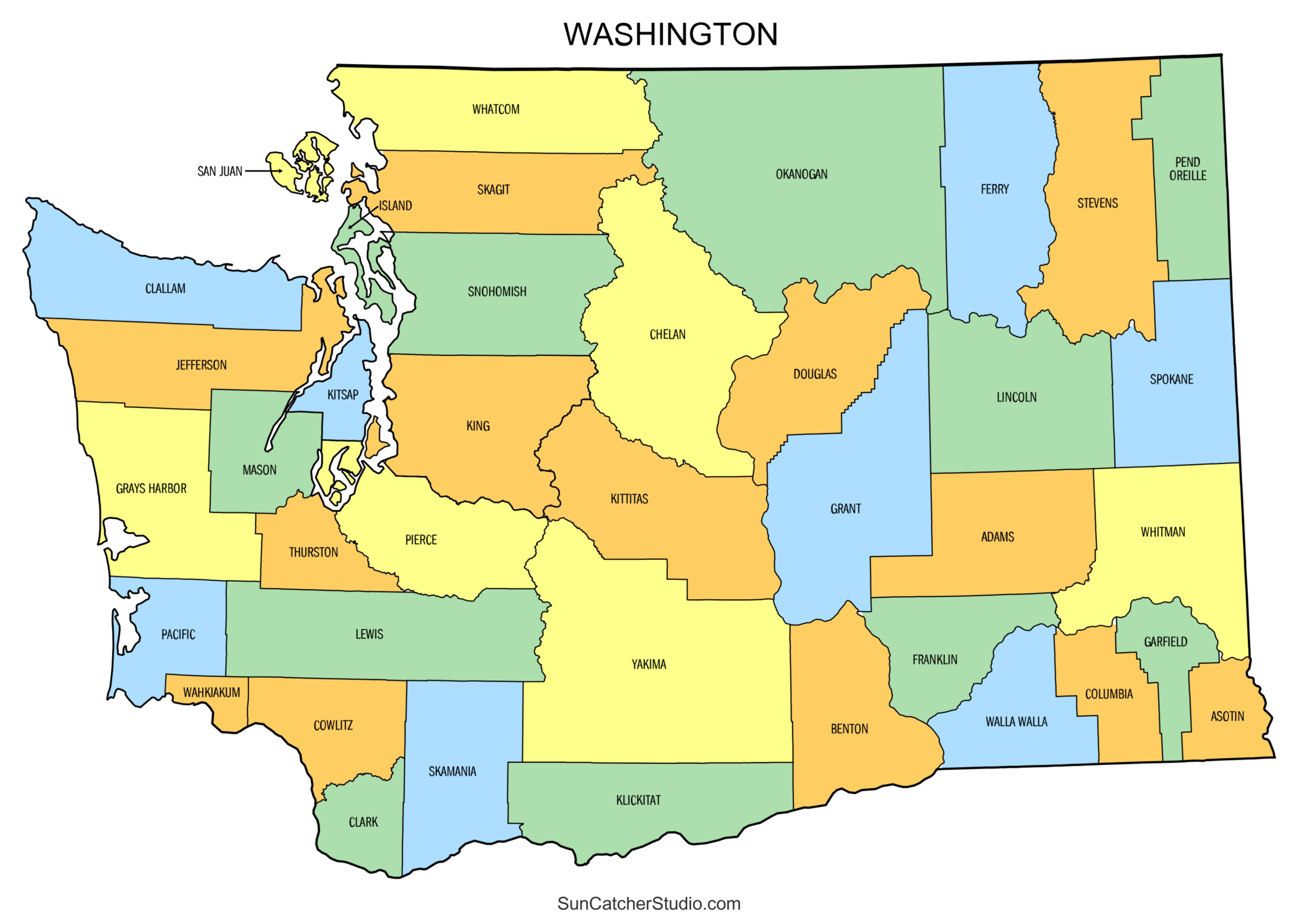 Washington County Map Printable State Map With County Lines Free Printables Monograms Design Tools Patterns DIY Projects
