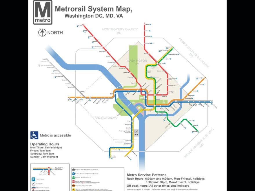 Washington D C DC Metro System Subway Diagram Transit Map Train Rail 24 X 24 Etsy Canada