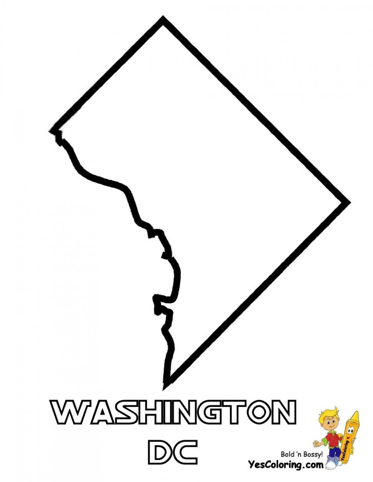 Washington Dc Map Outline Dc Map Outline District Of Columbia USA 